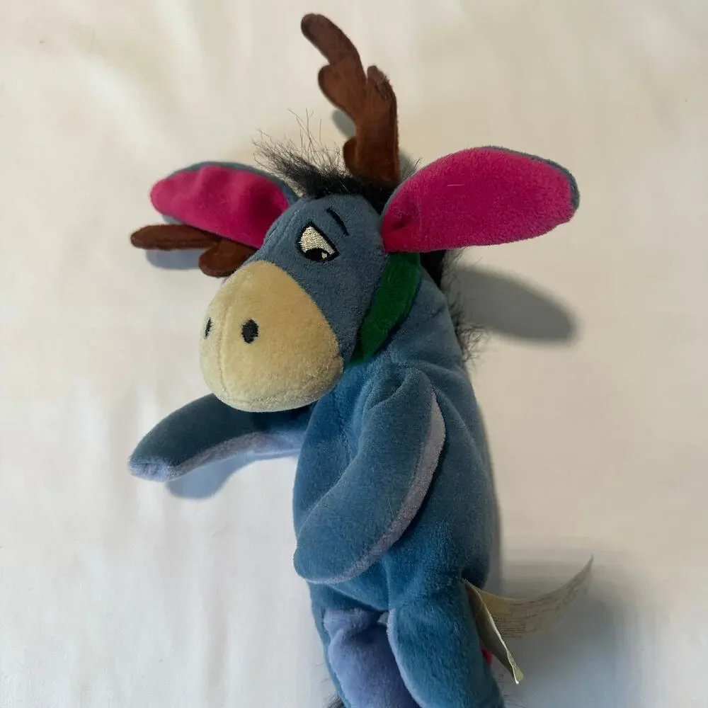 Disney Store Winnie The Pooh Mini Bean Bag Reindeer Eeyore Christmas Plush 9